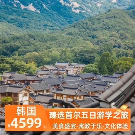 臻選首爾五日游學(xué)之旅首爾市區(qū)五花特二酒店連住四晚，米其林美食