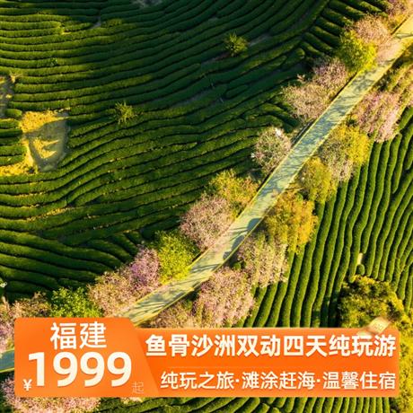 魚骨沙洲雙動四天純玩游360度全景鳥瞰海上花園觀景臺，當地舒適型酒店溫馨度假